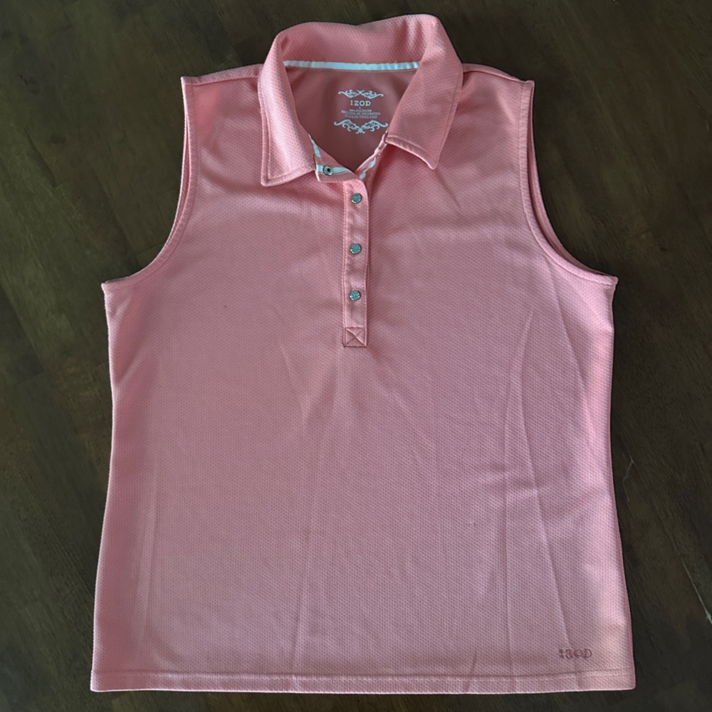 Izod Peach polo Tank Top Sporty Casual